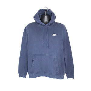 Nike Navy Blue Pullover Hoodie Sweatshirt Men's Sz Large Blue Tag